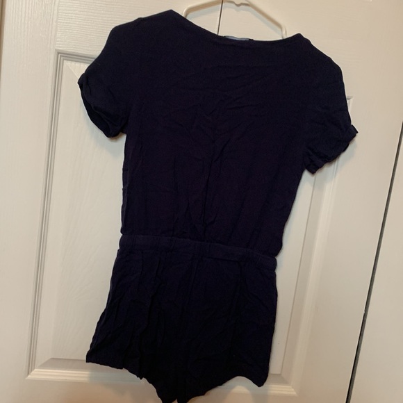Kudos Navy Blue Short Sleeve Zip Front Romper - Picture 2 of 3